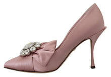 Load image into Gallery viewer, Dolce &amp; Gabbana Crystal-Embellished Silk Bow Pumps
