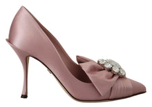 Load image into Gallery viewer, Dolce &amp; Gabbana Crystal-Embellished Silk Bow Pumps
