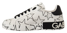 Load image into Gallery viewer, Dolce &amp; Gabbana White Leather Stars Low Top Sneakers Shoes
