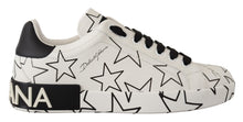 Load image into Gallery viewer, Dolce &amp; Gabbana White Leather Stars Low Top Sneakers Shoes
