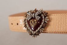 Load image into Gallery viewer, Dolce &amp; Gabbana Enchanting Nude Leather Belt with Engraved Buckle
