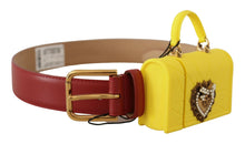 Load image into Gallery viewer, Dolce &amp; Gabbana Elegant Red Leather Engraved Buckle Belt
