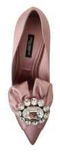 Load image into Gallery viewer, Dolce &amp; Gabbana Crystal-Embellished Silk Bow Pumps
