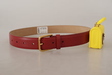 Load image into Gallery viewer, Dolce &amp; Gabbana Elegant Red Leather Engraved Buckle Belt
