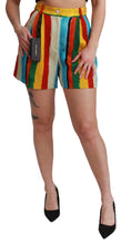 Load image into Gallery viewer, Dolce &amp; Gabbana Multicolor Striped High-Waist Shorts
