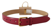 Load image into Gallery viewer, Dolce &amp; Gabbana Elegant Pink Leather Belt with Headphone Case
