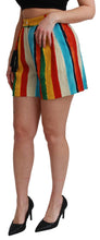 Load image into Gallery viewer, Dolce &amp; Gabbana Multicolor Striped High-Waist Shorts
