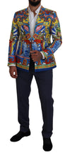 Load image into Gallery viewer, Dolce &amp; Gabbana Multicolor Dragon Print Silk Slim Fit Blazer
