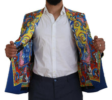 Load image into Gallery viewer, Dolce &amp; Gabbana Multicolor Dragon Print Silk Slim Fit Blazer
