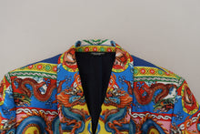Load image into Gallery viewer, Dolce &amp; Gabbana Multicolor Dragon Print Silk Slim Fit Blazer
