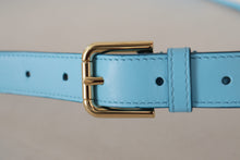 Load image into Gallery viewer, Dolce &amp; Gabbana Elegant Sky Blue Leather Belt with Logo Buckle
