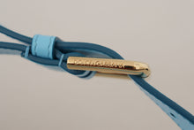 Load image into Gallery viewer, Dolce &amp; Gabbana Elegant Sky Blue Leather Belt with Logo Buckle
