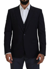 Load image into Gallery viewer, Dolce &amp; Gabbana Elegant Navy Wool Blend Martini Blazer

