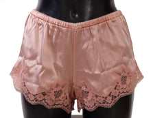 Load image into Gallery viewer, Dolce &amp; Gabbana Elegant Powder Pink Silk Lace Lingerie Shorts
