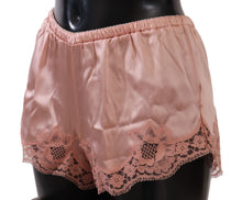 Load image into Gallery viewer, Dolce &amp; Gabbana Elegant Powder Pink Silk Lace Lingerie Shorts
