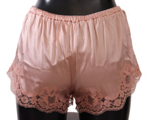 Load image into Gallery viewer, Dolce &amp; Gabbana Elegant Powder Pink Silk Lace Lingerie Shorts
