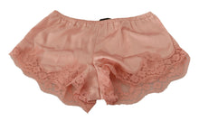 Load image into Gallery viewer, Dolce &amp; Gabbana Elegant Powder Pink Silk Lace Lingerie Shorts
