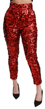 Load image into Gallery viewer, Dolce &amp; Gabbana Elegant High-Waist Cropped Red Trousers
