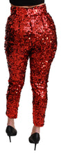 Load image into Gallery viewer, Dolce &amp; Gabbana Elegant High-Waist Cropped Red Trousers
