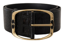 Load image into Gallery viewer, Dolce &amp; Gabbana Elegant Black Leather Logo Belt
