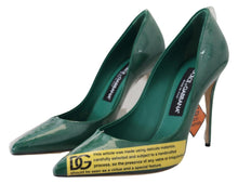 Load image into Gallery viewer, Dolce &amp; Gabbana Emerald Elegance Leather Heels Pumps
