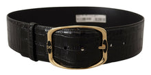 Load image into Gallery viewer, Dolce &amp; Gabbana Elegant Black Leather Logo Belt
