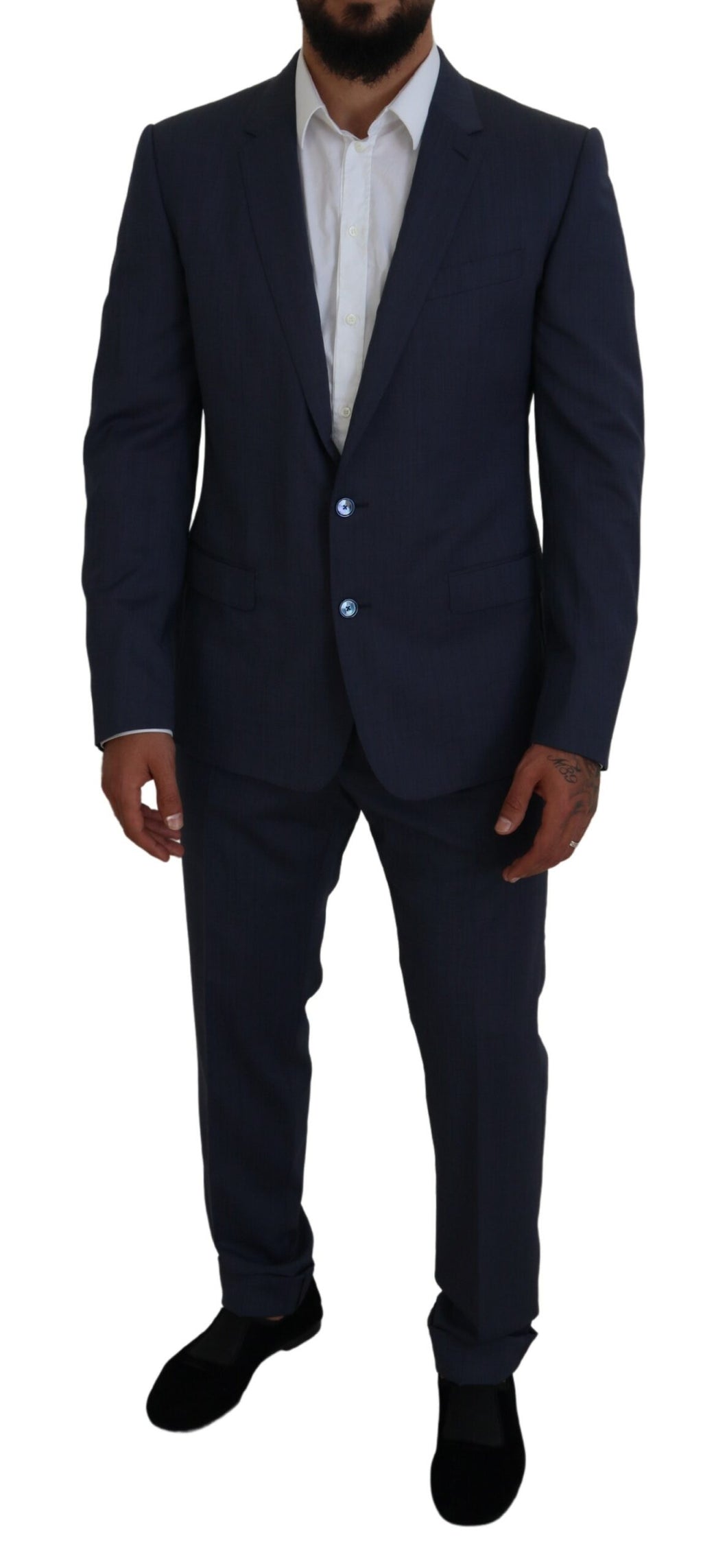 Dolce & Gabbana Blue Wool MARTINI 2 Piece Slim Fit Suit