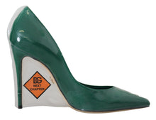 Load image into Gallery viewer, Dolce &amp; Gabbana Emerald Elegance Leather Heels Pumps
