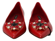 Load image into Gallery viewer, Dolce &amp; Gabbana Red Suede Crystal Loafers - Exquisite Elegance
