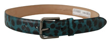 Load image into Gallery viewer, Dolce &amp; Gabbana Engraved Logo Leather Belt in Blue Green
