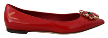 Load image into Gallery viewer, Dolce &amp; Gabbana Red Suede Crystal Loafers - Exquisite Elegance
