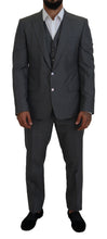 Load image into Gallery viewer, Dolce &amp; Gabbana Sleek Silver Martini Slim Fit Three-Piece Suit
