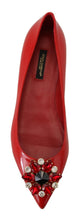 Load image into Gallery viewer, Dolce &amp; Gabbana Red Suede Crystal Loafers - Exquisite Elegance
