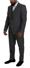 Load image into Gallery viewer, Dolce &amp; Gabbana Sleek Silver Martini Slim Fit Three-Piece Suit
