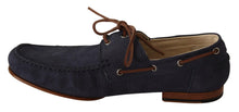 Load image into Gallery viewer, Dolce &amp; Gabbana Elegant Blue &amp; Brown Leather Boat Shoes
