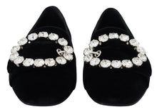 Load image into Gallery viewer, Dolce &amp; Gabbana Chic Velvet Crystal-Embellished Loafers
