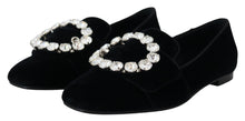 Load image into Gallery viewer, Dolce &amp; Gabbana Chic Velvet Crystal-Embellished Loafers
