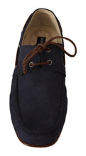 Load image into Gallery viewer, Dolce &amp; Gabbana Elegant Blue &amp; Brown Leather Boat Shoes
