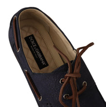 Load image into Gallery viewer, Dolce &amp; Gabbana Elegant Blue &amp; Brown Leather Boat Shoes
