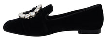 Load image into Gallery viewer, Dolce &amp; Gabbana Chic Velvet Crystal-Embellished Loafers
