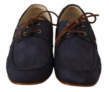 Load image into Gallery viewer, Dolce &amp; Gabbana Elegant Blue &amp; Brown Leather Boat Shoes
