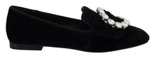 Load image into Gallery viewer, Dolce &amp; Gabbana Chic Velvet Crystal-Embellished Loafers
