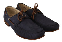 Load image into Gallery viewer, Dolce &amp; Gabbana Elegant Blue &amp; Brown Leather Boat Shoes
