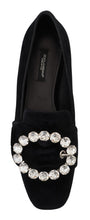 Load image into Gallery viewer, Dolce &amp; Gabbana Chic Velvet Crystal-Embellished Loafers
