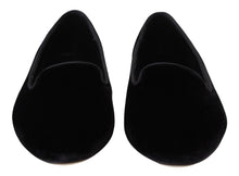 Load image into Gallery viewer, Dolce &amp; Gabbana Elegant Black Silk-Blend Loafers
