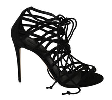 Load image into Gallery viewer, Dolce &amp; Gabbana Elegant Black Suede Gladiator Stilettos
