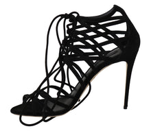 Load image into Gallery viewer, Dolce &amp; Gabbana Elegant Black Suede Gladiator Stilettos

