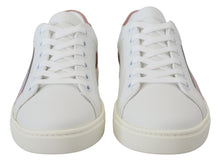 Load image into Gallery viewer, Dolce &amp; Gabbana Chic White Pink Leather Low-Top Sneakers
