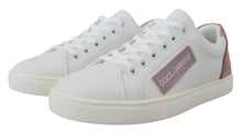 Load image into Gallery viewer, Dolce &amp; Gabbana Chic White Pink Leather Low-Top Sneakers
