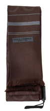Load image into Gallery viewer, Dolce &amp; Gabbana Silk Geometric Fringe Scarf in Earthy Brown
